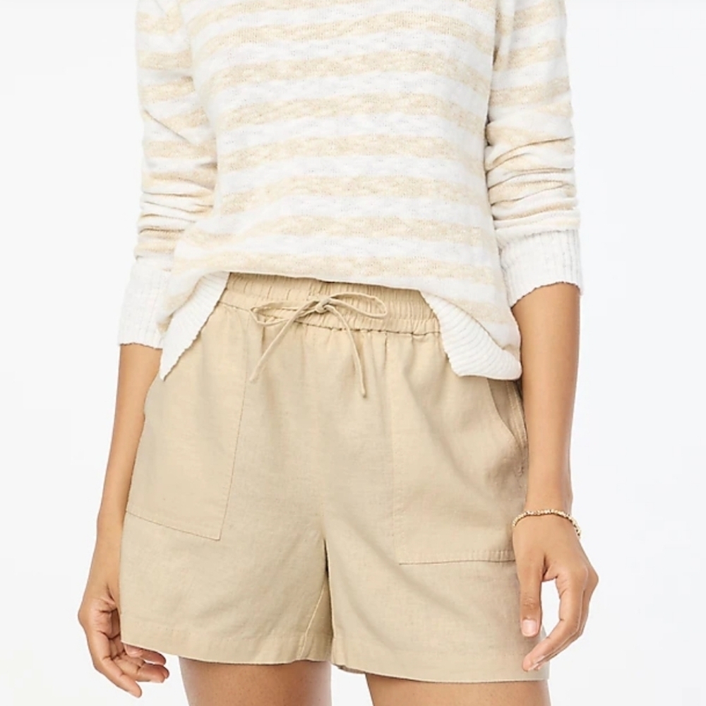 J. Crew Linen Blend Drawstring Shorts Medium